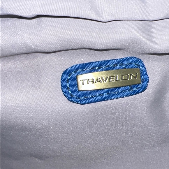 Travelon Royal Blue Crossbody Messenger Bag with Gold Hardware - Picture 12 of 13